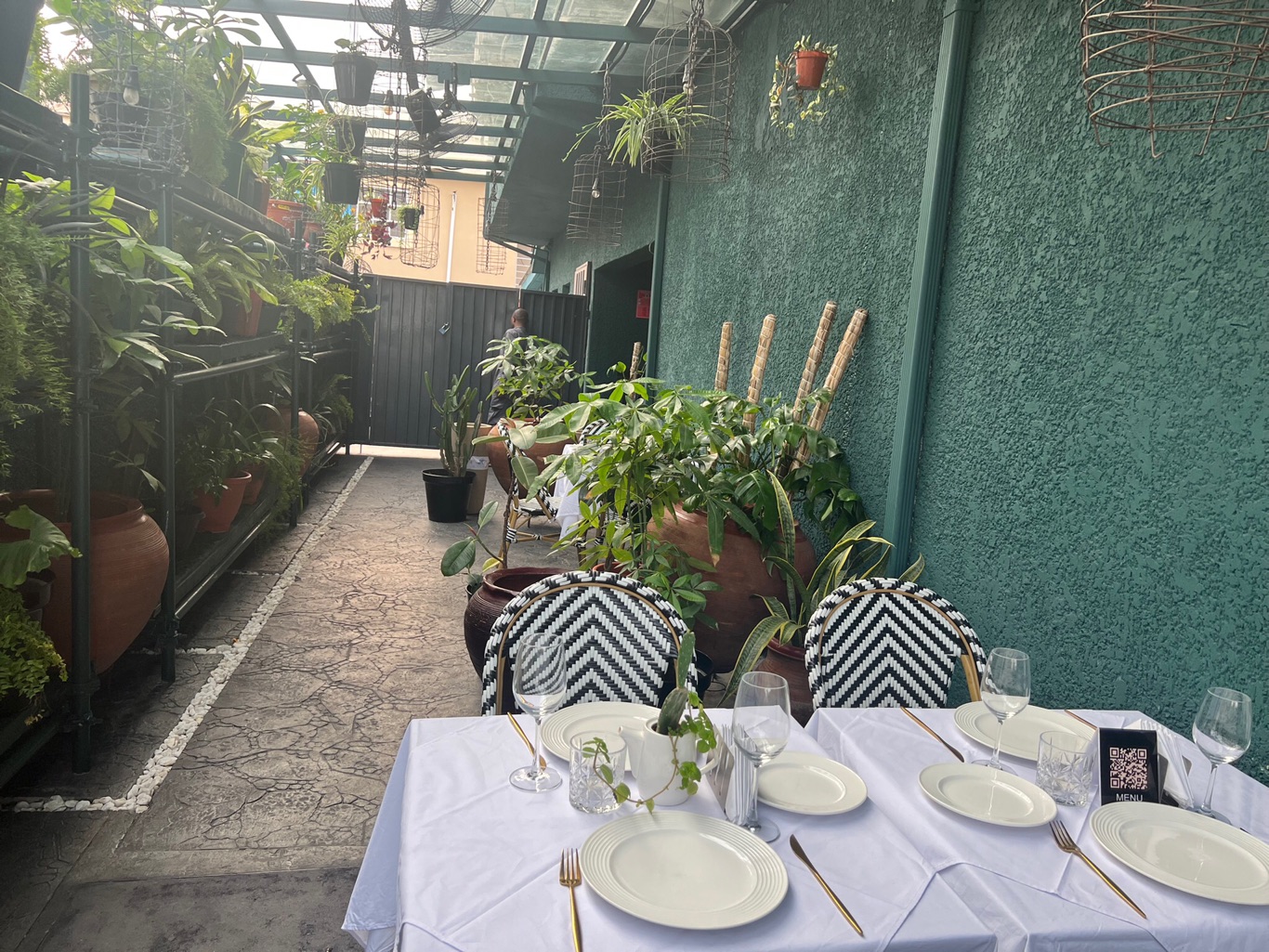 Outdoor dining at the greenery space in SEE Lagos