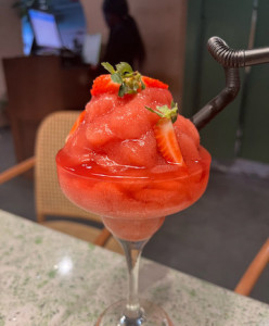 Strawberry daiquiri served at SEE Lagos